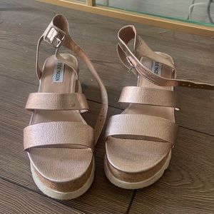 Steve Madden Platform chrome sandals